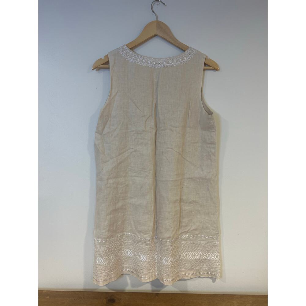 J MCLAUGHLIN Sz M 100% Linen Fully Lined Lightweight Coastal Beach Cottage-Core - Picture 3 of 10